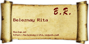 Beleznay Rita névjegykártya
