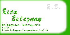 rita beleznay business card
